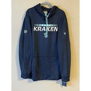 Men's 3XL NWT Seattle Kraken Fanatics Authentic Pro Rink Performance Hoodie Navy